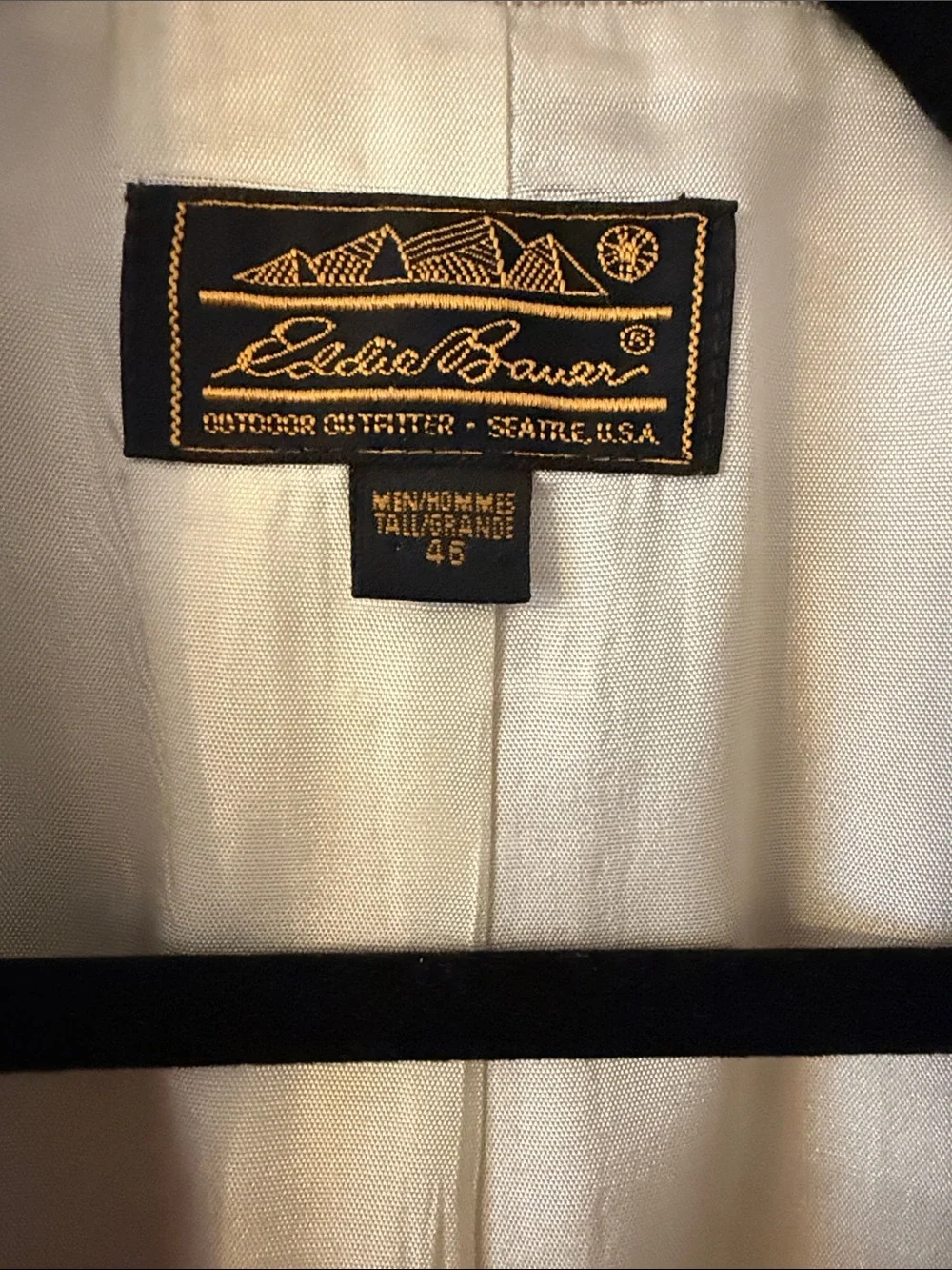 Men’s vintage Eddie Bauer Tan Linen Blend Sport Coat Blazer | 2 button size 45